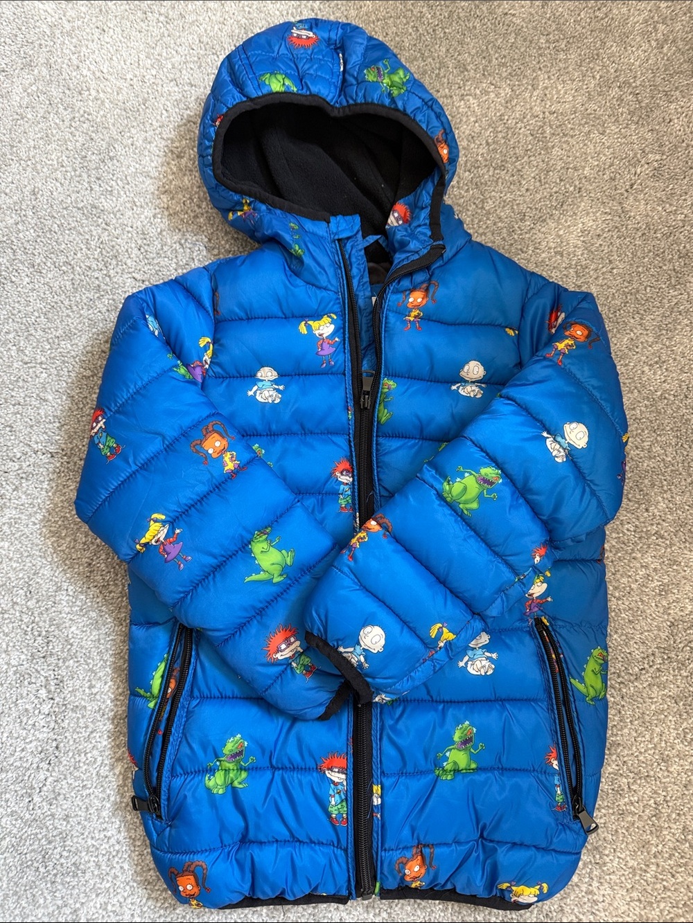 Nickelodeon Blue Kids Puffer Jacket with Character Print
